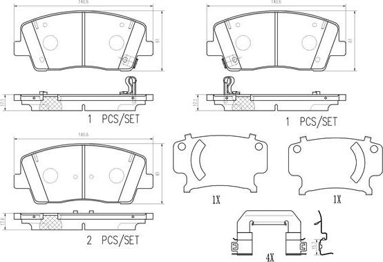 Brembo P30108N - Гальмівні колодки, дискові гальма autocars.com.ua