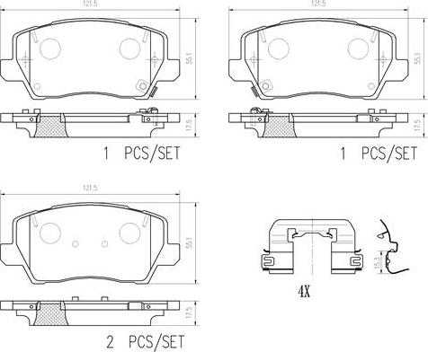 Brembo P30114N - Гальмівні колодки, дискові гальма autocars.com.ua