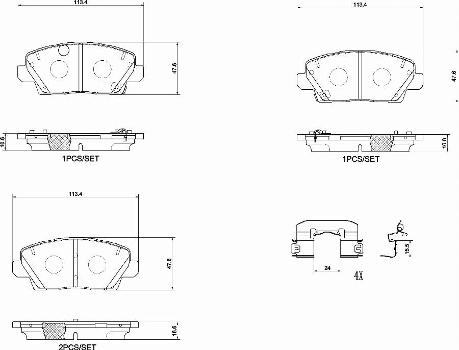 Brembo P30125N - Тормозные колодки, дисковые, комплект avtokuzovplus.com.ua