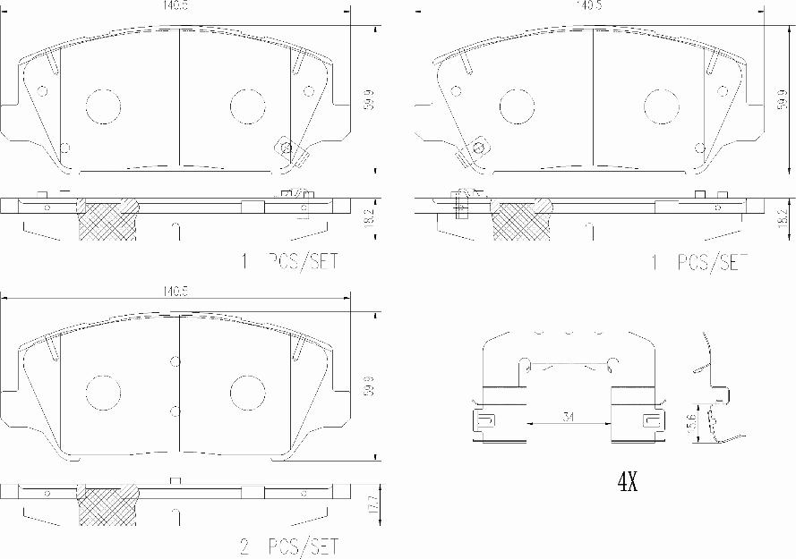 Brembo P 30 133 - Тормозные колодки, дисковые, комплект avtokuzovplus.com.ua