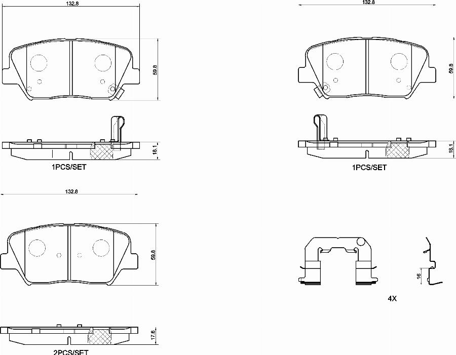 Brembo P 30 159 - Тормозные колодки, дисковые, комплект autodnr.net