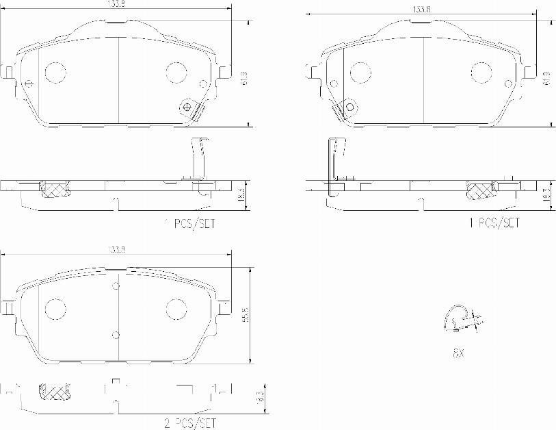 Brembo P 33 001 - Гальмівні колодки, дискові гальма autocars.com.ua