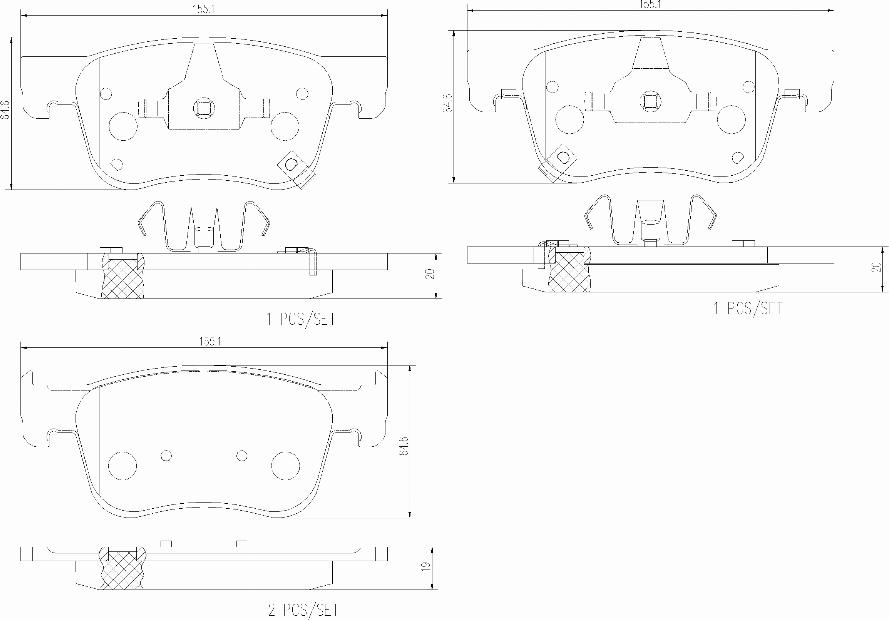 Brembo P 33 002 - Тормозные колодки, дисковые, комплект autodnr.net