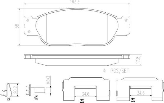 Brembo P36012N - Гальмівні колодки, дискові гальма autocars.com.ua