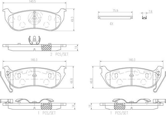 Brembo P37009N - Тормозные колодки, дисковые, комплект autodnr.net