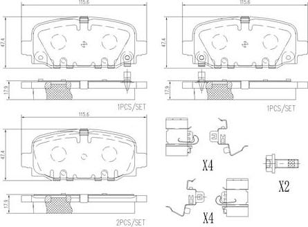 Brembo P37024N - Тормозные колодки, дисковые, комплект avtokuzovplus.com.ua