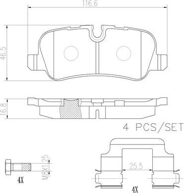 Brembo P44013N - Гальмівні колодки, дискові гальма autocars.com.ua