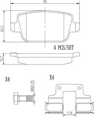 Brembo P44017N - Гальмівні колодки, дискові гальма autocars.com.ua