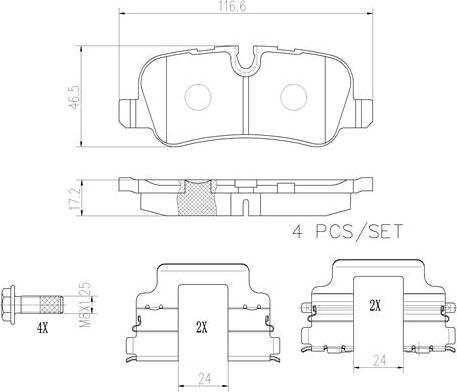 Brembo P44019N - Гальмівні колодки, дискові гальма autocars.com.ua