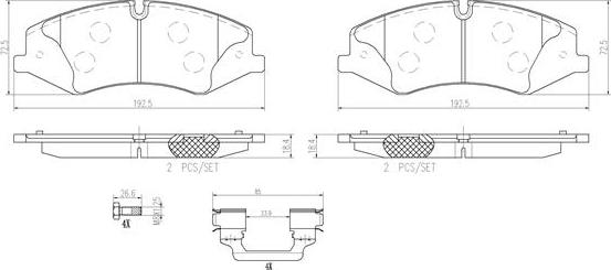 Brembo P44024N - Тормозные колодки, дисковые, комплект avtokuzovplus.com.ua