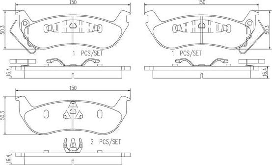 Brembo P46002N - Тормозные колодки, дисковые, комплект avtokuzovplus.com.ua