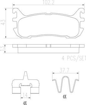 Brembo P49046N - Тормозные колодки, дисковые, комплект avtokuzovplus.com.ua