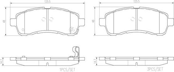 Brembo P 49 057 - Гальмівні колодки, дискові гальма autocars.com.ua