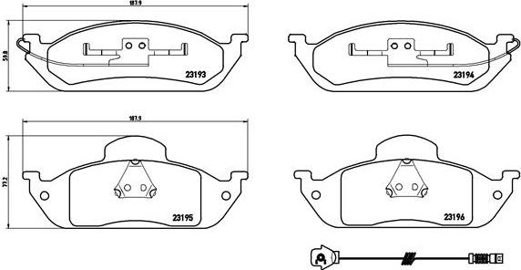 Brembo P 50 039 - Гальмівні колодки, дискові гальма autocars.com.ua