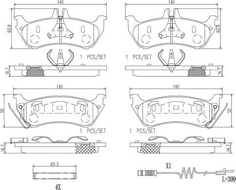 Brembo P50044N - Гальмівні колодки, дискові гальма autocars.com.ua