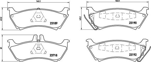 Brembo P 50 044 - Гальмівні колодки, дискові гальма autocars.com.ua