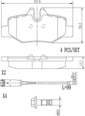 Brembo P50051N - Гальмівні колодки, дискові гальма autocars.com.ua