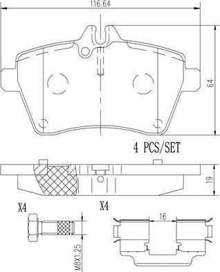 Brembo P50054N - Тормозные колодки, дисковые, комплект avtokuzovplus.com.ua