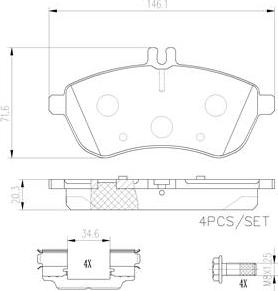 Brembo P50067N - Гальмівні колодки, дискові гальма autocars.com.ua