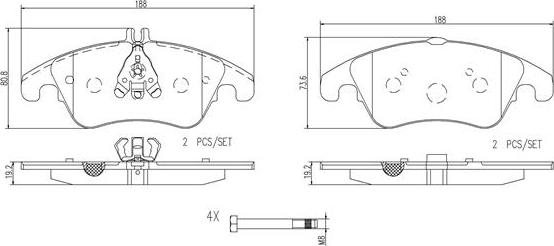 Brembo P50069N - Гальмівні колодки, дискові гальма autocars.com.ua