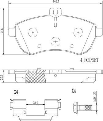 Mercedes-Benz A000420850490 - Гальмівні колодки, дискові гальма autocars.com.ua