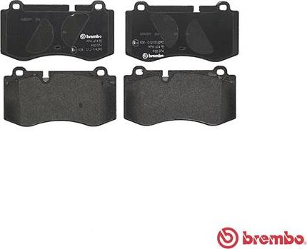 Brembo P 50 074 - Тормозные колодки, дисковые, комплект avtokuzovplus.com.ua