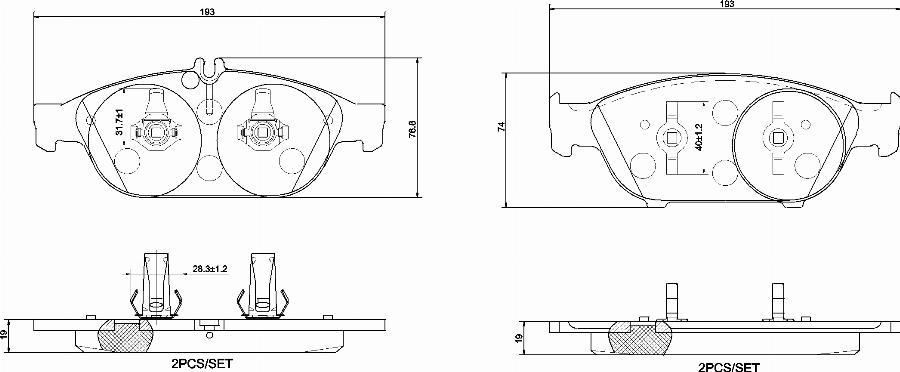 Brembo P50106N - Тормозные колодки, дисковые, комплект avtokuzovplus.com.ua