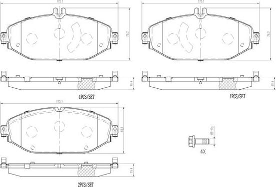 Brembo P50124N - Гальмівні колодки, дискові гальма autocars.com.ua