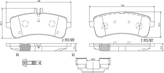 Brembo P50132N - Тормозные колодки, дисковые, комплект avtokuzovplus.com.ua