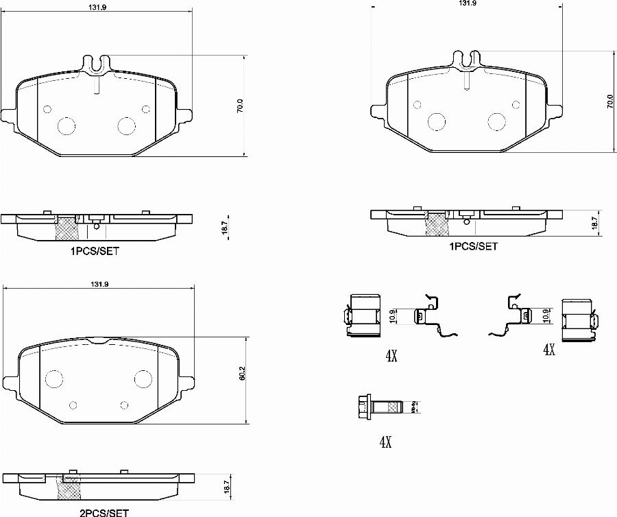 Brembo P50168N - Гальмівні колодки, дискові гальма autocars.com.ua