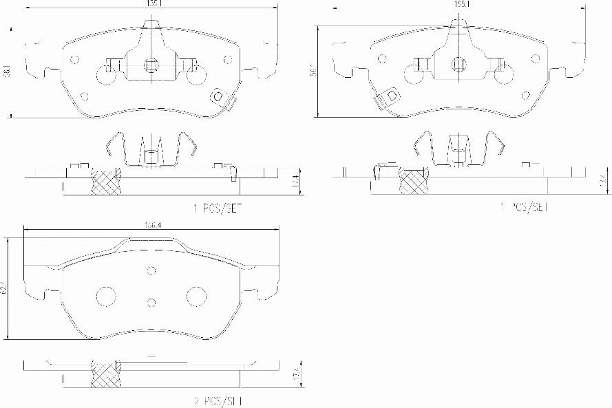 Brembo P 51 003 - Гальмівні колодки, дискові гальма autocars.com.ua