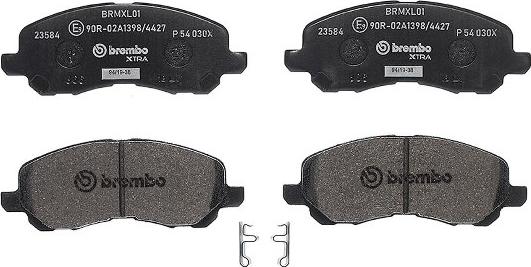 Brembo P 54 030X - Гальмівні колодки дискові autocars.com.ua