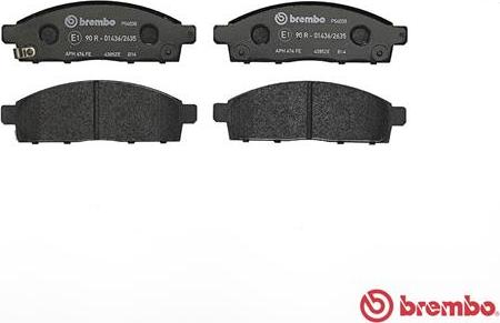 Brembo P 54 038 - Колодки тормозные дисковые передн. MITSUBISHI L 200 - TRITON KA_T  KB_T 01-04-12-15 - MITSUBISHI L autodnr.net