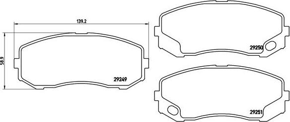 Brembo P 54 043 - Гальмівні колодки, дискові гальма autocars.com.ua