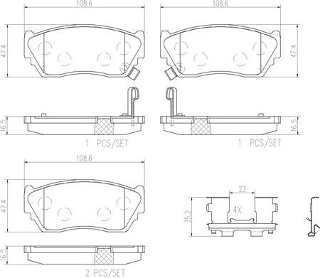 Brembo P56027N - Гальмівні колодки, дискові гальма autocars.com.ua