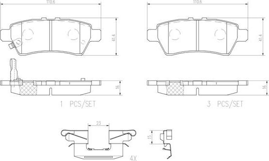 Brembo P56060N - Гальмівні колодки, дискові гальма autocars.com.ua