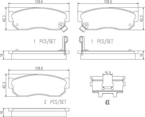 Brembo P56073N - Гальмівні колодки, дискові гальма autocars.com.ua