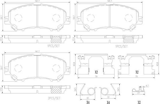 Brembo P56100N - Гальмівні колодки, дискові гальма autocars.com.ua