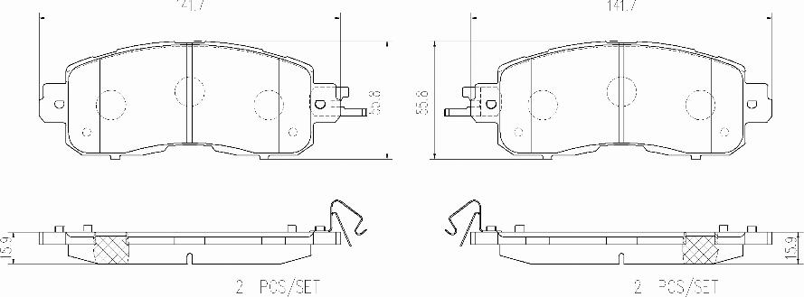 Brembo P 56 104E - Тормозные колодки, дисковые, комплект avtokuzovplus.com.ua