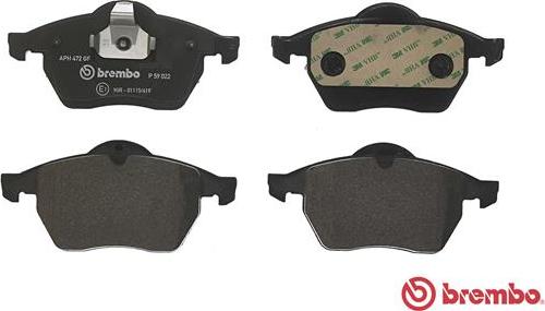 Brembo P 59 022 - Тормозные колодки, дисковые, комплект autodnr.net