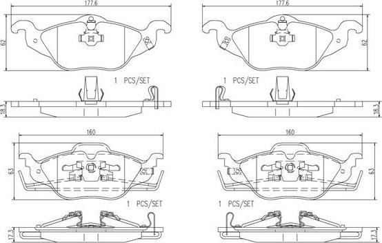 Brembo P59030N - Гальмівні колодки, дискові гальма autocars.com.ua