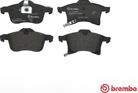 Brembo P 59 045 - Тормозные колодки, дисковые, комплект avtokuzovplus.com.ua