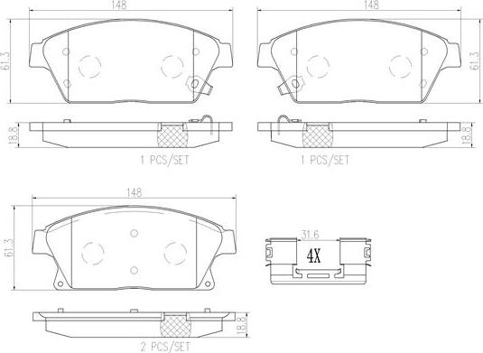 Brembo P59077N - Гальмівні колодки, дискові гальма autocars.com.ua