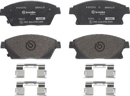 Brembo P 59 077X - Тормозные колодки, дисковые, комплект avtokuzovplus.com.ua