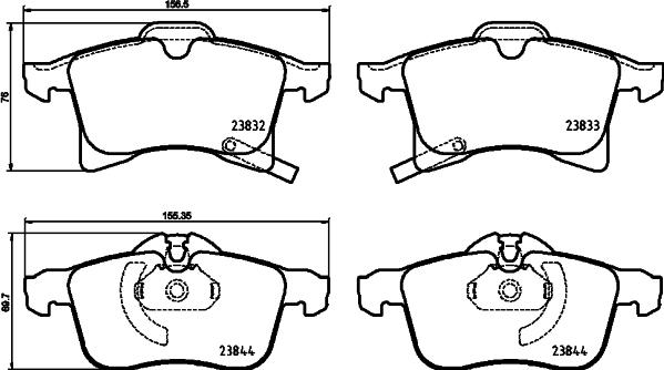 Brembo P 59 089 - Гальмівні колодки, дискові гальма autocars.com.ua