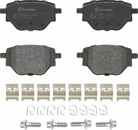 Brembo P 59 100 - Гальмівні колодки, дискові гальма autocars.com.ua