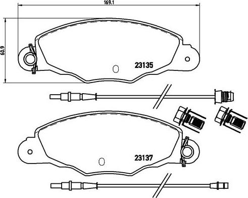 Brembo P 61 061 - Тормозные колодки, дисковые, комплект avtokuzovplus.com.ua