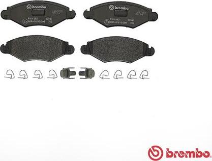 Brembo P 61 063 - Гальмівні колодки, дискові гальма autocars.com.ua