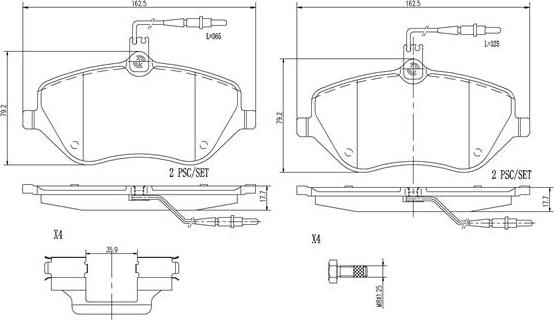 Brembo P61078N - Тормозные колодки, дисковые, комплект avtokuzovplus.com.ua