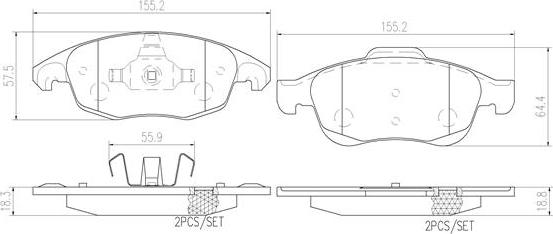 Brembo P61083N - Гальмівні колодки, дискові гальма autocars.com.ua